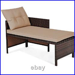 3 PCS Patio Wicker Rattan Sofa Set Sectional Conversation Furniture Set Outdoor