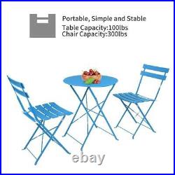 3 PCS Portable Folding Camping Table and Chairs Patio Table Set 300lbs Capacity