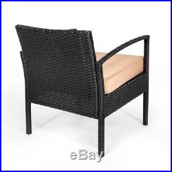 3 PC Rattan Wicker Furniture Table Chair Sofa Cushioned Patio Outdoor gardening