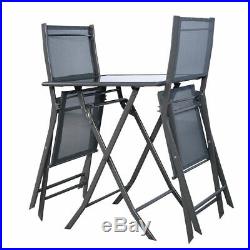 3 Pcs Bistro Set Garden Backyard Table Chairs Outdoor Patio Furniture Folding