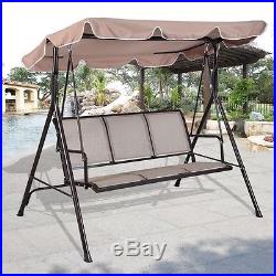 3-Person Outdoor Porch Patio Swing Canopy Seat Yard Hammock Furniture Awning NEW