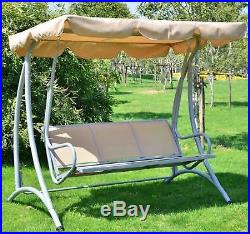 3 Person Outdoor Swing Seat Patio Hammock Furniture Bench Yard Loveseat WithCanopy