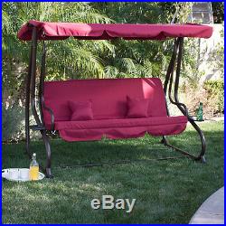3 Person Outdoor Swing WithCanopy Seat Patio Hammock Furniture Bench Yard Loveseat