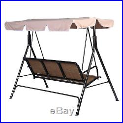 3 Person Patio Swing Outdoor Canopy Awning Yard Furniture Hammock Steel New