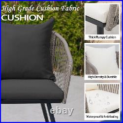 3 Piece Bistro sets Wicker Patio Balcony Chair Set Outdoor Rattan Conversation