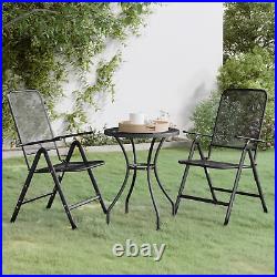 3 Piece Garden Dining Set Expanded Metal Mesh Anthracite