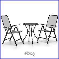 3 Piece Garden Dining Set Expanded Metal Mesh Anthracite