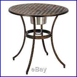3-Piece Outdoor Cast Aluminum Patio Bistro Set Patio Furniture Table Chair Set