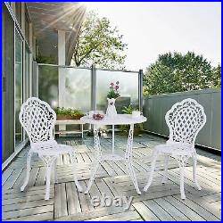 3 Piece Patio Bistro Furniture Set Outdoor Garden Table Set with Umbrella Hole