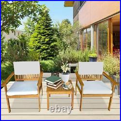 3 Piece Patio Furniture Sets Acacia Wood Bistro Set Outdoor Conversation Table
