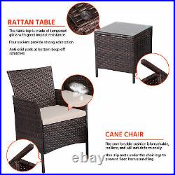 3 Pieces Conversation Sets Patio Furniture Set PE Rattan Wicker Chairs Renewed