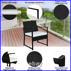 3 Pieces Conversation Sets Patio Furniture Set PE Rattan Wicker Chairs Tea Table