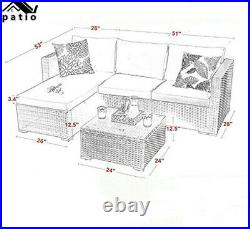 3 Pieces Outdoor Patio Furniture Sets Sectional Sofa Rattan Chair Wicker Set