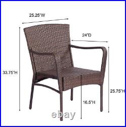 3 Pieces Outdoor Seating Group Furniture, PE Rattan Patio Furniture, Wicker