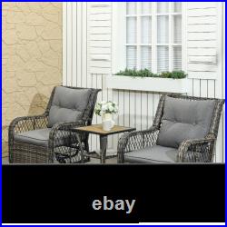 3 Pieces Wicker Bistro Set, Rocking Patio Furniture Set