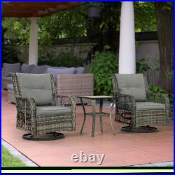 3 Pieces Wicker Bistro Set, Rocking Patio Furniture Set