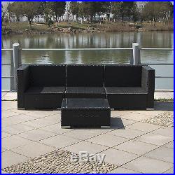 3 Seat Outdoor Rattan Wicker 4PCS Set Garden Patio Furniture Lawn Sofa Cushioned