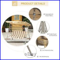 3 Seat Patio Swing Hammock Chair with Adjustable Awning Canopy Garden Furniture