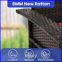 3 Seat Porch Swing Hanging Patio Chair Rattan Wicker Waterproof With Soft Cushion
