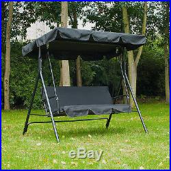 3 Seat Swing Chair Garden Swinging Bench Outdoor Hammock Lounger With Canopy