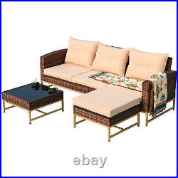 3 Seater Couch Sofa with Ottoman &Side Table for Living Room Cushion Washable