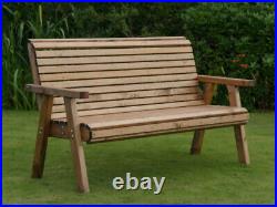 3 Seater Person Wooden Garden Bench Luxury Love Seat Chair Patio Set Treated New