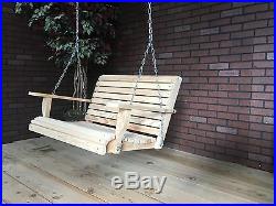 3ft Cypress Apartment Size Wood Wooden Contoured Seat Porch Yard Swing USA