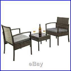 3pc Outdoor Patio Bar Table Chairs Bistro Set Garden Pool Backyard Furniture