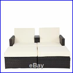 3pc Outdoor Rattan Wicker Patio Pool Chaise Lounge Chair Table Bed Furniture Set