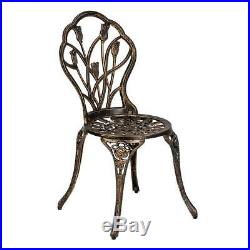 3pc Patio Bistro Furniture Set Outdoor Garden Iron Table Chair Bronze
