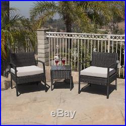 3pc Rattan Wicker Bistro Sofa Set Coffee Table Chair Outdoor Patio Furniture NEW