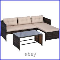 3pc Wicker Rattan Furniture Set withLuxurious Comfort, Long-Lasting Material