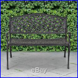 40 Outdoor Antique Garden Bench Aluminum Frame Seats Chair Patio Garden Furni
