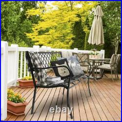 47 Patio Porch Garden Bench Cast Aluminum Outdoor Chair Love Seat Yard Benches