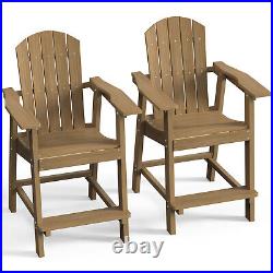 48.8 inch Tall Adirondack Chair Outdoor Bar Stools with Footrest Patio Lawn Seat