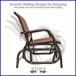 48 Outdoor Patio Swing Glider Bench Chair Loveseat Lounge Backyard Brown