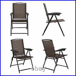 4PCS Adjustable Folding Fabric Chair Powder Coated Steel Tube Frame