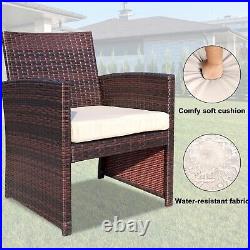 4PCS Outdoor Patio Rattan Wicker Furniture Set Loveseat Wicker /w Cushioned