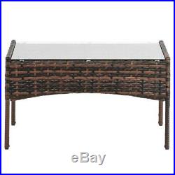 4PCS Outdoor Patio Rattan Wicker Table Shelf Sofa Furniture Set with Cushions US