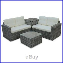 4PCS Patio PE Rattan Chair Wicker Set Sectional Sofa Couch Outdoor Furniture