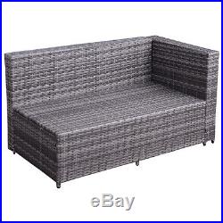 4PCS Patio Rattan Wicker Furniture Set Sofa Loveseat Cushioned WithStorage Box New