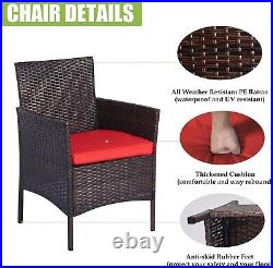 4PCS Rattan Patio Furniture Set Outdoor Wicker Cushioned Sofa Chair Garden Yard