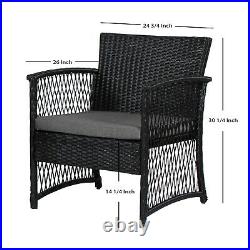 4PC Furniture Wicker Rattan Patio Outdoor Conversation Sofa Set Garden Table