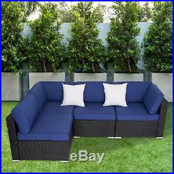 4PC Outdoor Furniture Patio Rattan Wicker Sofa Set Cushioned Couch Seat Garden