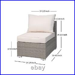 4PC Patio Furniture Wicker Rattan Outdoor Sectional Sofa Table Cushion Garden
