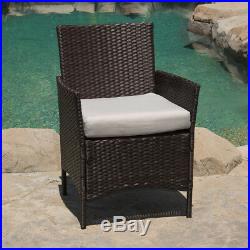 4PC Patio Rattan Wicker Chair Sofa Table Set Patio Garden Furniture with Cushion