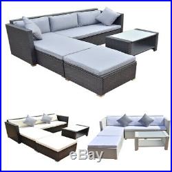 4PC Rattan Wicker Outdoor Patio Garden Furniture Set Coffee Table Yard Sofa Sets