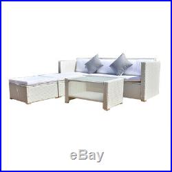 4PC Rattan Wicker Outdoor Patio Garden Furniture Set Coffee Table Yard Sofa Sets