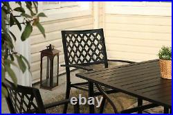 4Pcs Patio Chair Black Stackable Waterproof Outdoor Dining Chairs Furniture Set
