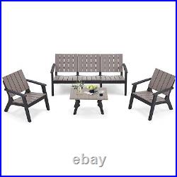 4 PCS Patio Furniture Set Outdoor Conversation Set All Weather Resistant Porch